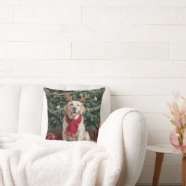 Weihnachts-Labrador Retriever mit Antlern Kissen