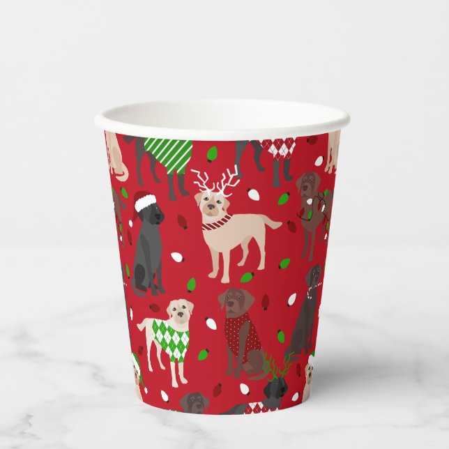 Weihnachts Labrador Retriever Paper Cups Pappbecher (Vorderseite)