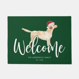 Weihnachts Labrador Retriever Personalisiert Green Fußmatte