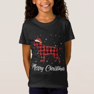 Weihnachts Labrador Retriever Red Kariert Dog Love T-Shirt