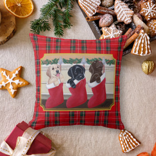 Weihnachts Labrador Retriever Welpen Malerei Kissen