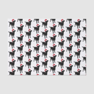 Weihnachts-Labrador-Schwarzer Hund in Weihnachtsma Seidenpapier