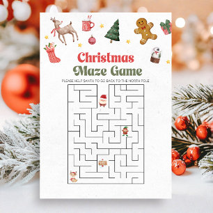 Weihnachts-Labyrinth-Spiel Feiertagskarte
