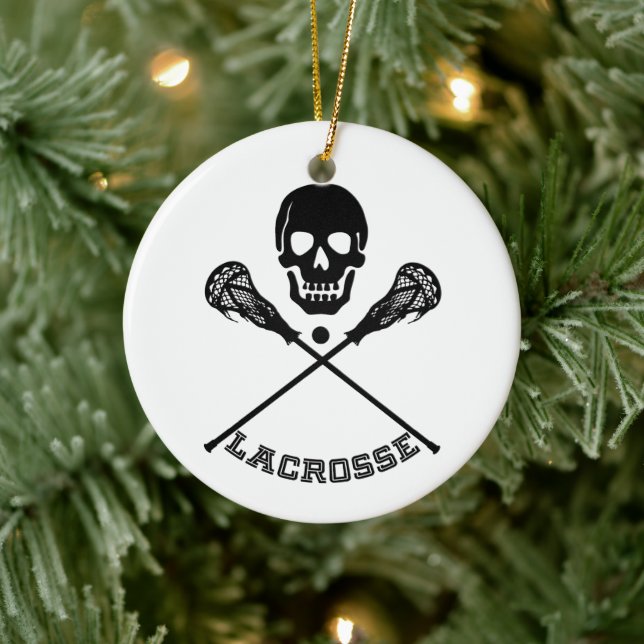 Weihnachts-Lacrosse-Schläger Keramik Ornament (Baum)