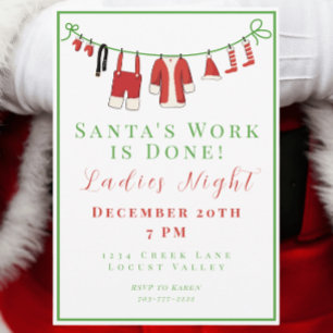 Weihnachts Ladys Night Santa's Arbeit ist fertig Einladung