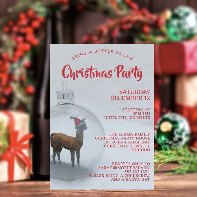 Weihnachts-Lama-Feiertag Einladung (Christmas Party? Need an invitation or two? Just add your details)