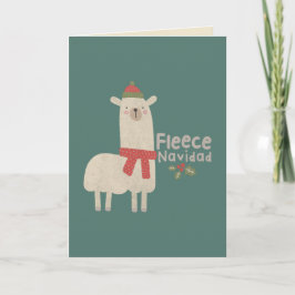 Weihnachts-Lama-Pun: Fleece Navidad Karte