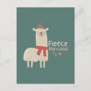 Weihnachts-Lama-Pun: Fleece Navidad Postkarte
