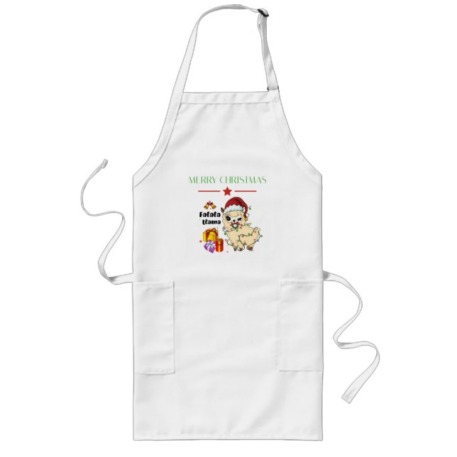 Weihnachts-Lama-Schürze Lange Schürze (Vorne)