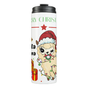 Weihnachts-Lama-Thermobecher Thermosbecher