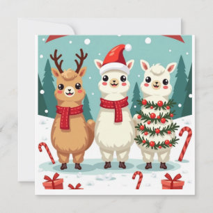 Weihnachts-Lamas-Parade 