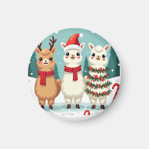 Weihnachts-Lamas-Parade  Magnet