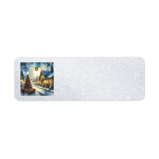 Weihnachts Landscape Art Address Labels (Vorne)