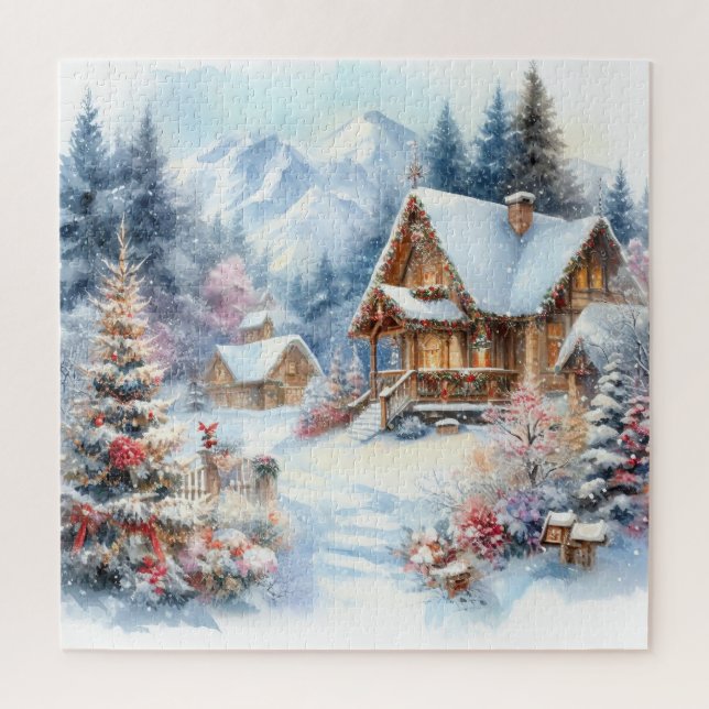 Weihnachts Landschaft Art Puzzle (Vertikal)