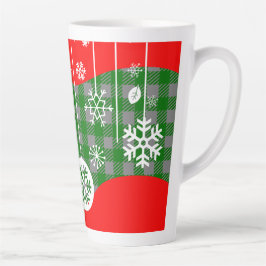Weihnachts-Latte-Mug – Weiße Ornamente Milchtasse