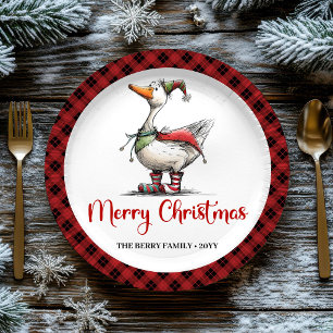 Weihnachts-Launen Gans Lustige Verspielte Party-Te Pappteller