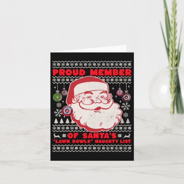 Weihnachts-Lawn Bowls Idee für Männer und Santas W Karte (Vorderseite)