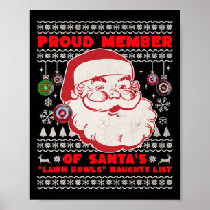 Weihnachts-Lawn Bowls Idee für Männer und Santas W Poster