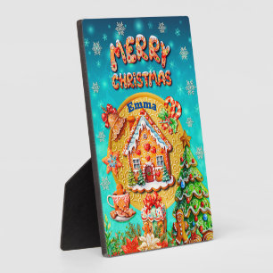 Weihnachts-Lebkuchen Candy House und Neujahr Fotoplatte