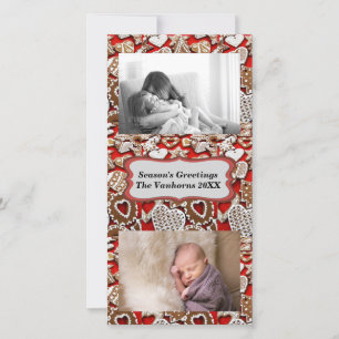 Weihnachts-Lebkuchen-Cookies Fotokarte Feiertagskarte