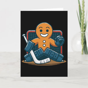 Weihnachts-Lebkuchen-Eishockey-Torwart Karte