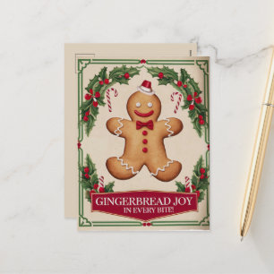 Weihnachts-Lebkuchen Freude hinzufügen Nachricht Feiertagspostkarte