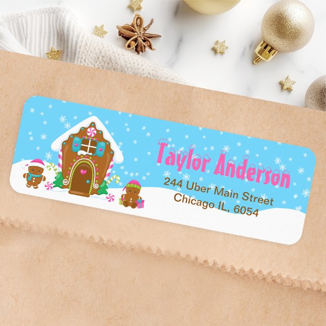 Weihnachts-Lebkuchen Haus Blau und Rosa (Von Creator hochgeladen)