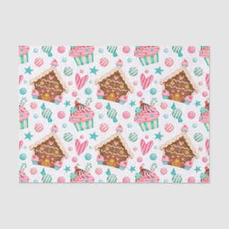 Weihnachts-Lebkuchen-Haus, Candy & Cupcakes Seidenpapier
