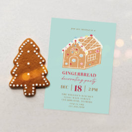 Weihnachts-Lebkuchen-Haus Dekorieren Party Einladung