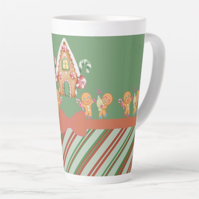 Weihnachts-Lebkuchen-Haus Heiße Schokolade Latte M Milchtasse (Rechte Ecke)