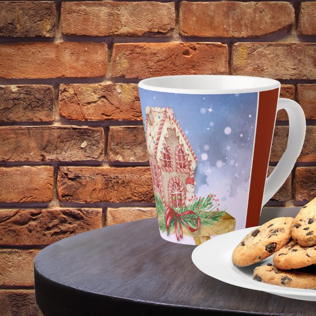 Weihnachts-Lebkuchen-Haus Wasserfarbe Milchtasse (Von Creator hochgeladen)