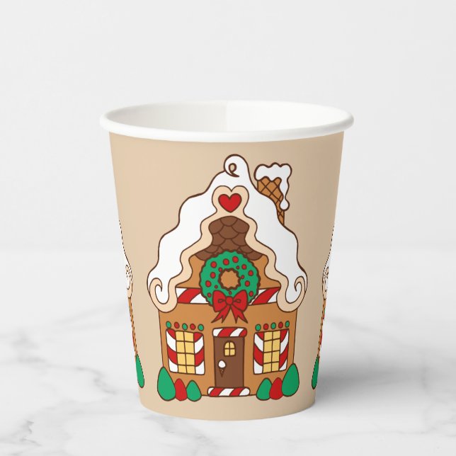 Weihnachts-Lebkuchen-Kaffeepapier Pappbecher (Links)