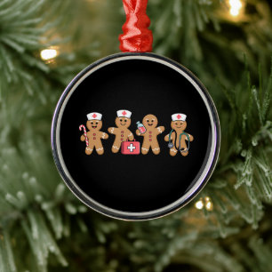 Weihnachts-Lebkuchen-Krankenschwester-Team-Geschen Ornament Aus Metall