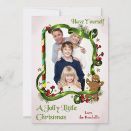 Weihnachts-Lebkuchen-Man-Fotokarte Feiertagskarte