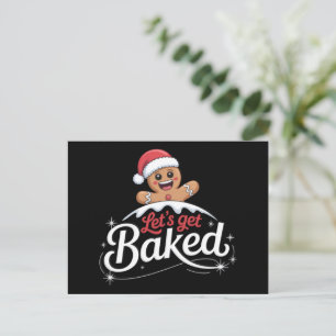 Weihnachts-Lebkuchen-Mann-Familie gebacken Feiertagspostkarte