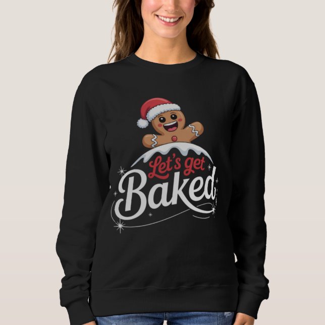 Weihnachts-Lebkuchen-Mann-Familie gebacken Sweatshirt (Vorderseite)