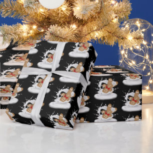 Weihnachts-Lebkuchen Mann in Milk Splash Geschenkpapier