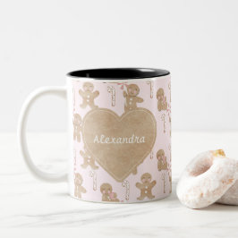 Weihnachts-Lebkuchen-Pink-Tasse Zweifarbige Tasse