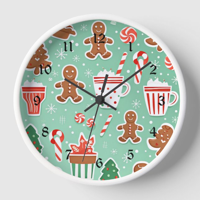 Weihnachts-Lebkuchendesign Uhr (Vorderseite)
