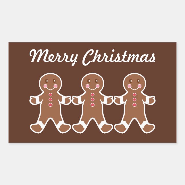 Weihnachts-Lebkuchenjunge Stickers (Vorderseite)