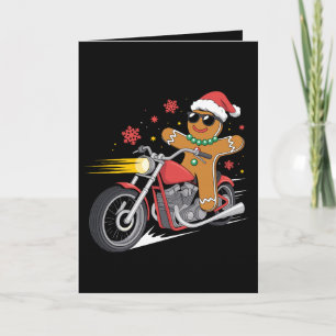 Weihnachts-Lebkuchenmann-Motorrad-Biker-Santa Karte