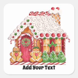 Weihnachts-Lebkuchensticker Quadratischer Aufkleber