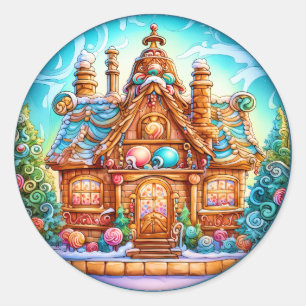 Weihnachts-Lebkuchensticker Runder Aufkleber