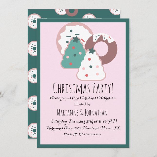Weihnachts-Leckereien Sprinkles Weihnachtsthema Einladung (Vorne/Hinten)