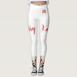 Weihnachts-Leggings Hochwaisted Capris, weiß Leggings