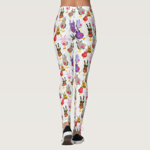 Weihnachts-Leggings mit farbenfrohen Spielzeughänd Leggings