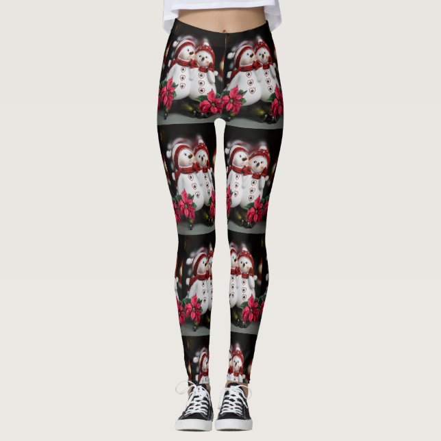 Weihnachts-Leggings, Schneemann Leggings (Vorderseite)