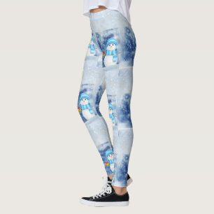 Weihnachts-Leggings, Schneemann Leggings