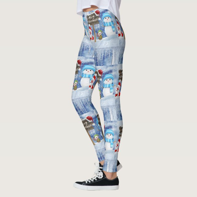 Weihnachts-Leggings, Schneemann Leggings (Links)