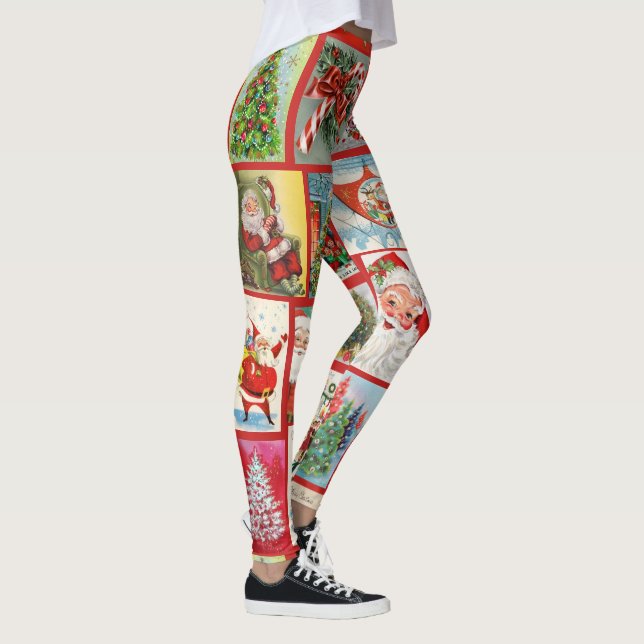 Weihnachts-Leggings Vintage Karten Frauenkirchen Leggings (Rechts)